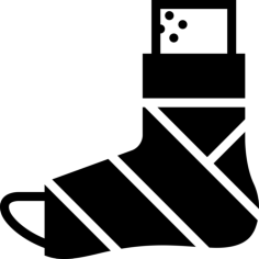 Plastered Foot Sketch Style Svg Vector, Free Vectors File